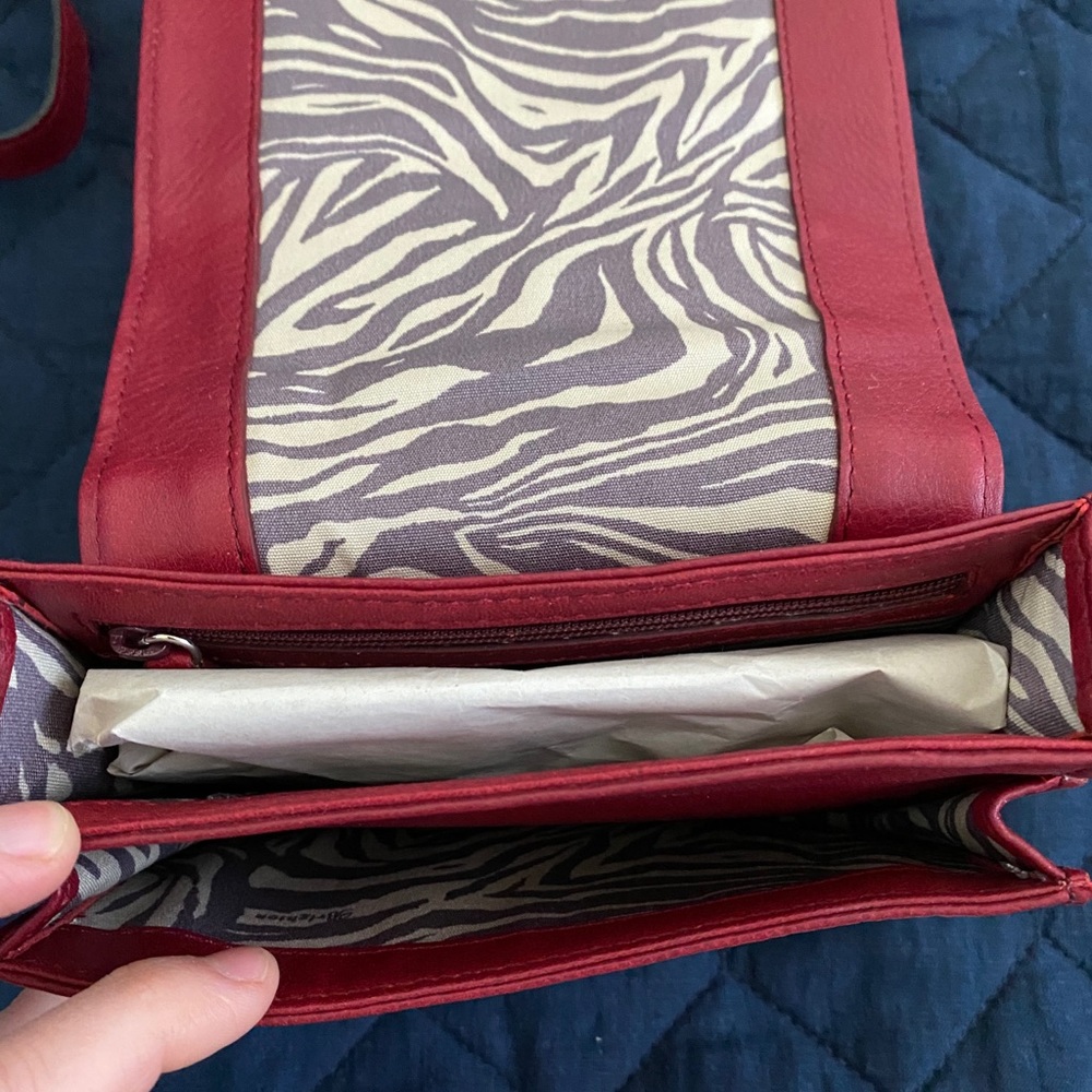 Brighton Red Crossbody Bag with Silver Accents - Picture 5 of 11